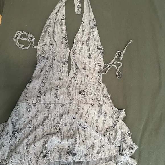 Edikted Charcoal Halter Swim Cover-Up - Picture 3 of 7
